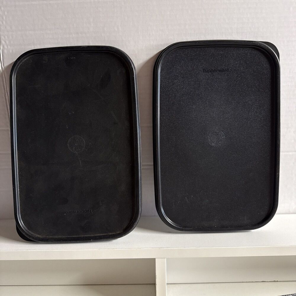 Vintage Tupperware Modular Mates Black Replacement Lids Seals Rectangular 2